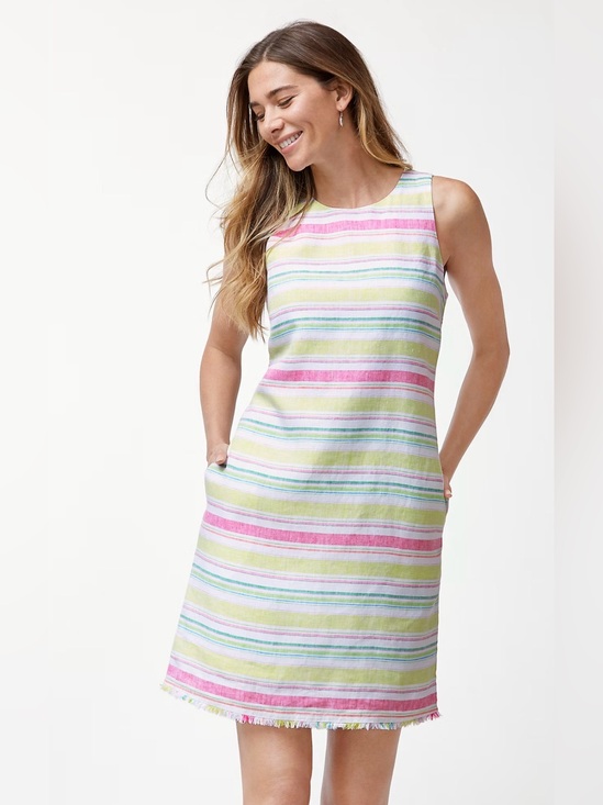Tommy Bahama Dresses & Skirts - SZ XS Tommy Bahama Tulum Pastel Striped Linen Shift Dress